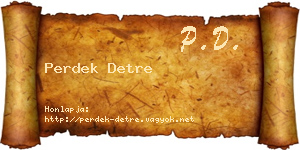 Perdek Detre névjegykártya